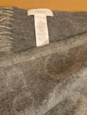 Coach Gray Brushed Wool Scarf